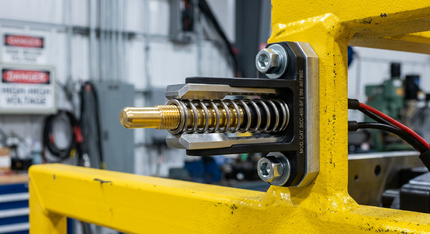 Spring-loaded charging contact assembly detail