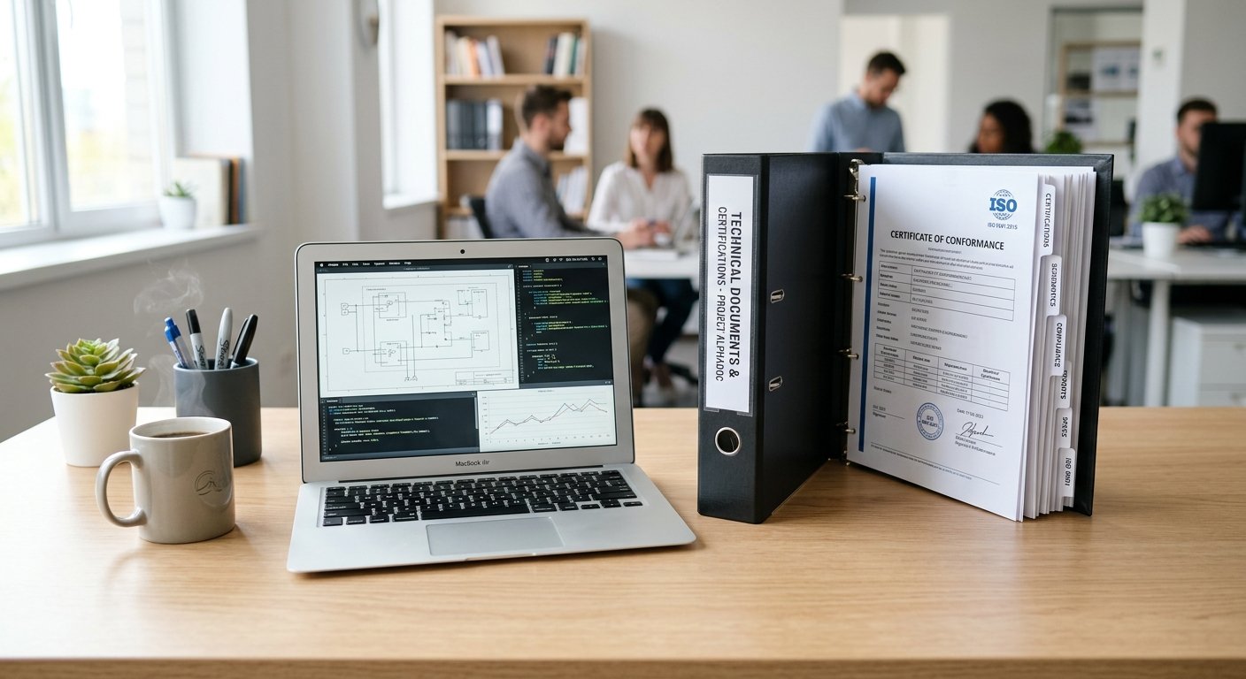 Organized documentation binder for EV charger certification and installation records